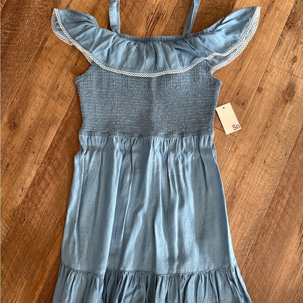 SO Blue Ruffle Midi Dress - Picture 5 of 6
